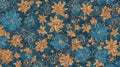 Abstract flower background with Moroccan blue color background