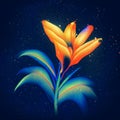 Abstract flower on dark blue background. Vector illustration for your design. generative AI Royalty Free Stock Photo