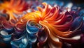 Abstract flower design with vibrant colors and smooth waves generated by AI Royalty Free Stock Photo