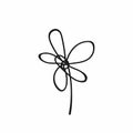 Abstract flower drawn by hand. Icon, logo, symbol. Doodle, sketch. Royalty Free Stock Photo