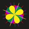 Abstract flower element. Colorful floral pattern. Geometric bloom Vector. Bright graphic design. Royalty Free Stock Photo
