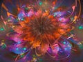 Abstract flower fractal digital beautiful effect curve