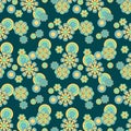Abstract flower groovy psychedelic pattern.