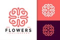 Abstract Flower Heart Logo Design, Brand Identity logos vector, modern logo, Logo Designs Vector Illustration Template Royalty Free Stock Photo