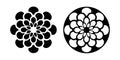 Abstract Flower Icons. Radial Circle Patterns. Design Elements Set Royalty Free Stock Photo