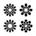 Abstract Flower Icons. Radial Circle Patterns. Design Elements Set Royalty Free Stock Photo