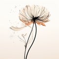 Ethereal Floral Composition: Minimalist Illustrator With Delicate Realism