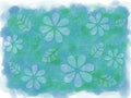 Abstract Flower and Leaf Watercolor Background