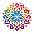 Abstract Flower Pattern With People: A Bold And Spiritual Logo Design