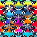 Abstract flower petals on a beautiful psychedelic background seamless pattern