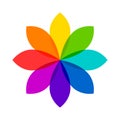 Abstract flower in rainbow colors and color wheel concept Royalty Free Stock Photo