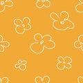 Abstract doodle flower shape seamless pattern illustration