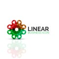 Abstract flower or star, linear thin line icon. Minimalistic business geometric shape symbol created with line segments Royalty Free Stock Photo