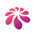 Abstract flower symbol with curled petals. Flower symbol. Whirlpool logo