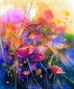 Abstract flower watercolor painting Royalty Free Stock Photo