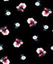 Cute, abstract and ditsy flower print - seamless vector background
