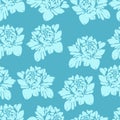 Abstract flowers in blue tones, seamless pattern. Vintage floral background. Light buds on a dark . For the fabric design, wallp Royalty Free Stock Photo