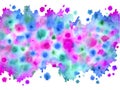 Abstract flowers in the form of splashes and blurred spots in pink and blue colors