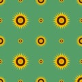 Abstract flowers on a green background