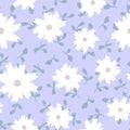 Abstract flowers painted by brush. Trendy floral seamless pattern.