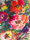 Abstract flowers pattern. Watercolor. Painting painting impressionism. texture painting. Abstract flowers. Illustration