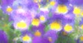 Abstract Flowers in Shades of Purple and Yellow for Banner Royalty Free Stock Photo