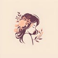 Elegant, botanique logo collection, digital art illustrations of flowers, leaves and twig.GenerativeAI.