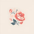 Elegant, botanique logo collection, digital art illustrations of flowers, leaves and twig.GenerativeAI.