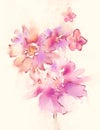 Abstract flowers of watercolor colors