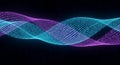 Abstract flowing binary data streams in neon blue and purple Royalty Free Stock Photo