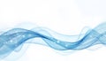 Abstract flowing blue wave with subtle sparkling light effects on white background Royalty Free Stock Photo