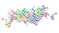 Abstract Flowing Checkerboard Pattern Waves Dynamic Vector, vector design Generative AI Royalty Free Stock Photo