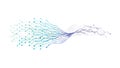 Abstract Flowing Circuit Lines Vector, Dynamic Tech Data Graphic, vector design Generative AI Royalty Free Stock Photo