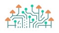 Abstract Flowing Circuitry, Data Stream Visualization, vector design Generative AI Royalty Free Stock Photo
