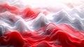 Abstract Red and White Flowing Fabric Waves Royalty Free Stock Photo