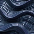 Abstract flowing dark blue waves with metallic sheen creating a textured organic and modern visual pattern Royalty Free Stock Photo