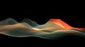 Abstract Flowing Data Waves Background with Vibrant Orange and Teal Gradient Mesh Lines Royalty Free Stock Photo