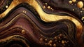 Abstract Gold and Dark Brown Marble Texture with Glitter Waves Royalty Free Stock Photo
