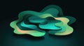 Abstract flowing emerald green paper cut layers Royalty Free Stock Photo