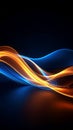 Abstract flowing energy illustration in orange and blue on dark background Royalty Free Stock Photo
