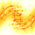 Abstract flowing fire background with notes Royalty Free Stock Photo