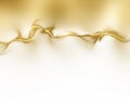 Abstract Flowing Golden Liquid Wave on a Soft White Background 2ddd Royalty Free Stock Photo