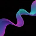 Abstract flowing gradient wave of purple and teal against a stark black background, AI Generated Royalty Free Stock Photo