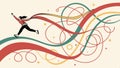 Abstract flowing lines, dynamic background texture vector design Generative AI Royalty Free Stock Photo