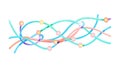 Abstract Flowing Lines: Dynamic Data Stream or Energy Pattern, vector design Generative AI Royalty Free Stock Photo