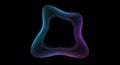 Abstract flowing lines forming a fluid shape with gradient colors on black Royalty Free Stock Photo
