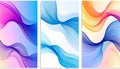 Abstract flowing lines gradient backgrounds set wave Royalty Free Stock Photo