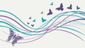 Abstract Flowing Lines, Smooth Motion, Modern Wave Pattern, Fluid Design, vector design Generative AI Royalty Free Stock Photo