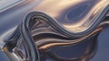 Abstract flowing metallic liquid surface with golden light reflections fluid Royalty Free Stock Photo