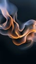Abstract Flowing Orange and Blue Smoke Pattern on a Black Background, Digital Illustration Royalty Free Stock Photo